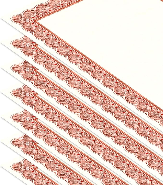 Elite Red & White Parchment Certificate Papers - Image 4