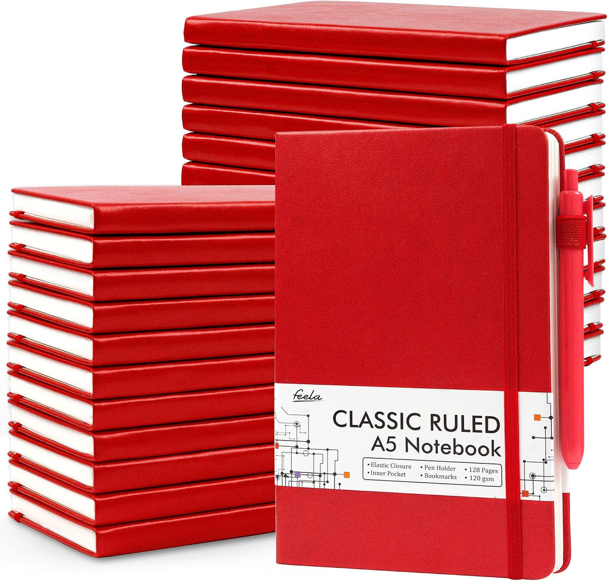 24 Pack Journal Notebook for Work, Feela Business Notebook Bulk Hardcover Lined