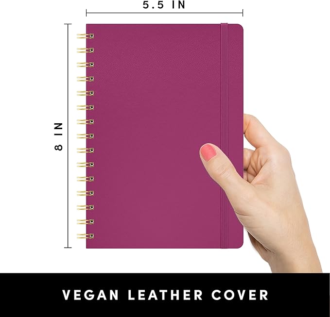 PAPERAGE Lined Spiral Journal Notebook, 160 Pages, Hardcover Journal - Image 2