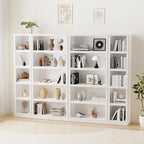 blini 5-Shelf Narrow Bookcase White Wooden Tall Bookshelves Floor Standing - Image 6