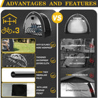 happy travel bike storage shed tent, outdoor portable shown in use