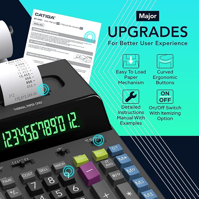 CATIGA 12 Digit Thermal Printing Calculator - Image 7