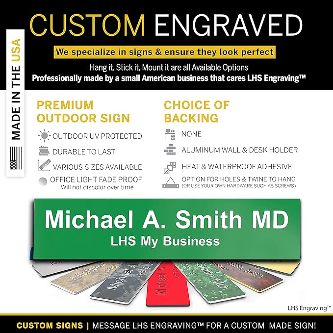 Engraved Custom Door Plate Green Plastic Office Door Sign - Image 3