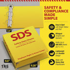 SDS Binder 2 Inch - OSHA Compliant Safety Data Sheet Binder - Bilingual English/Spanish - Heavy Duty MSDS Binder - Holds 400 Sheets - Bright Yellow