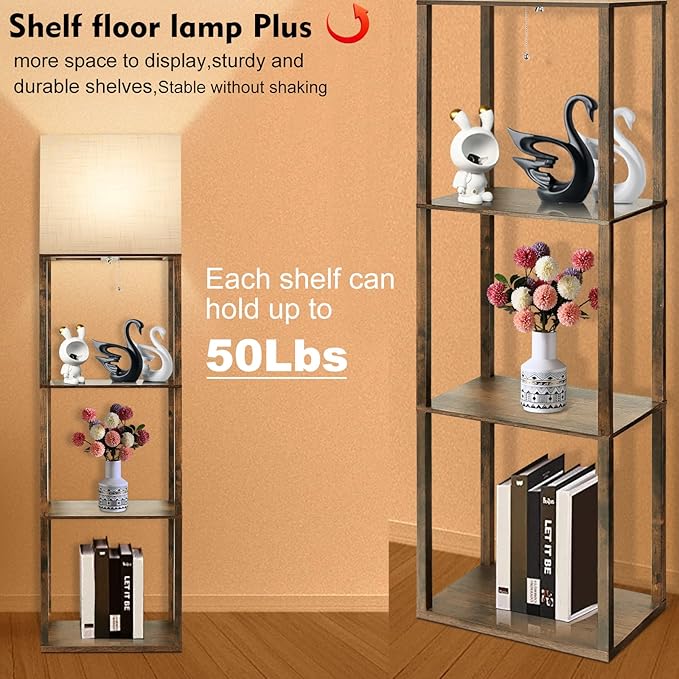 RUNTOP Plus Floor Lamp with Shelves, Modern Shelf Floor Lamp with 15W 3CCT LED - Image 4