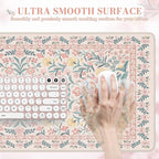 iCasso Pink Floral Desk Mat, Desk Pad, XXL Large Mouse Pad, Anti-Slip Big - Image 3