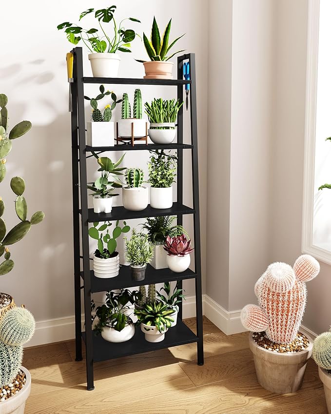 Hzuaneri Ladder Shelf, Bookshelf Bookcase, Freestanding Corner Storage Shelve - Image 6
