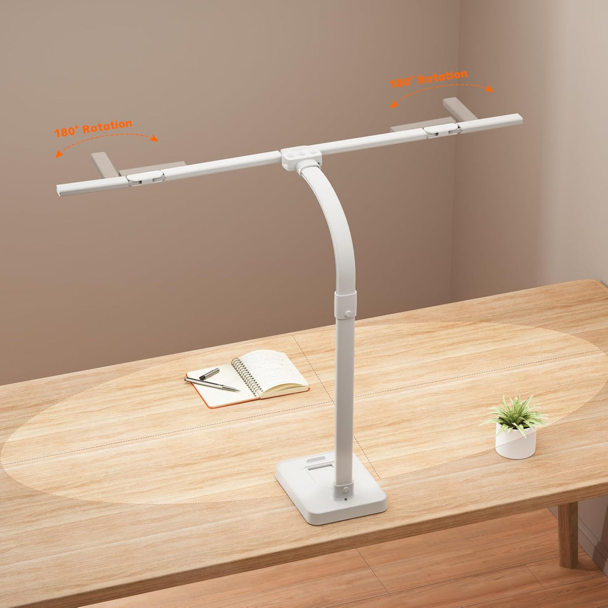 LED Desk Lamp for Home Office - 24W Bright Double Head Desk Light with Clamp ...