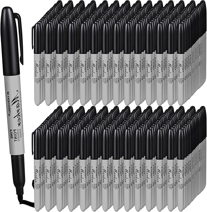 Thenshop 600 Pack Black Permanent Markers Bulk by Thenshop