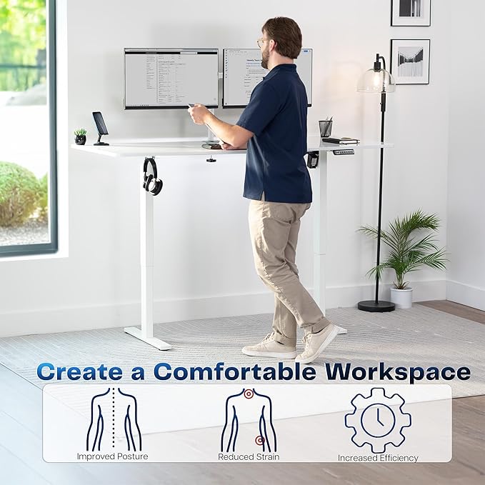 VIVO Electric Dry Erase 71 x 30 in Standing Desk, Memory Height Adjustment - Image 4
