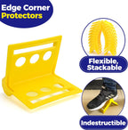 24 Pack Edge Corner Protector With Carrying Case for Flatbed Cargo Load Truck Shipping - 4'' x 6'' Winch Ratchet Straps Plastic Protectors Yellow