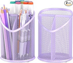 Delifox 2 Pack Pen Holder Mesh Round Pencil by Delifox