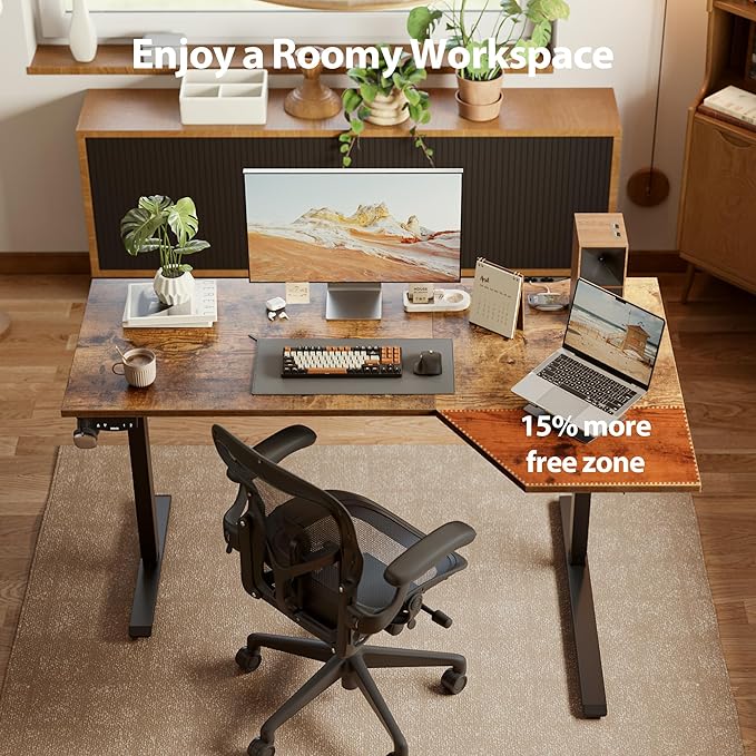 Agilestic Electric Standing Desk, L-Shaped 59 Inches Height Adjustable Desk - Image 8