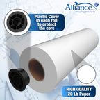 Alliance Wide Format Paper 30” x 500’ Rolls Bond Engineering 92 Bright, 20lb - 2 Rolls Per Carton with 3” Core