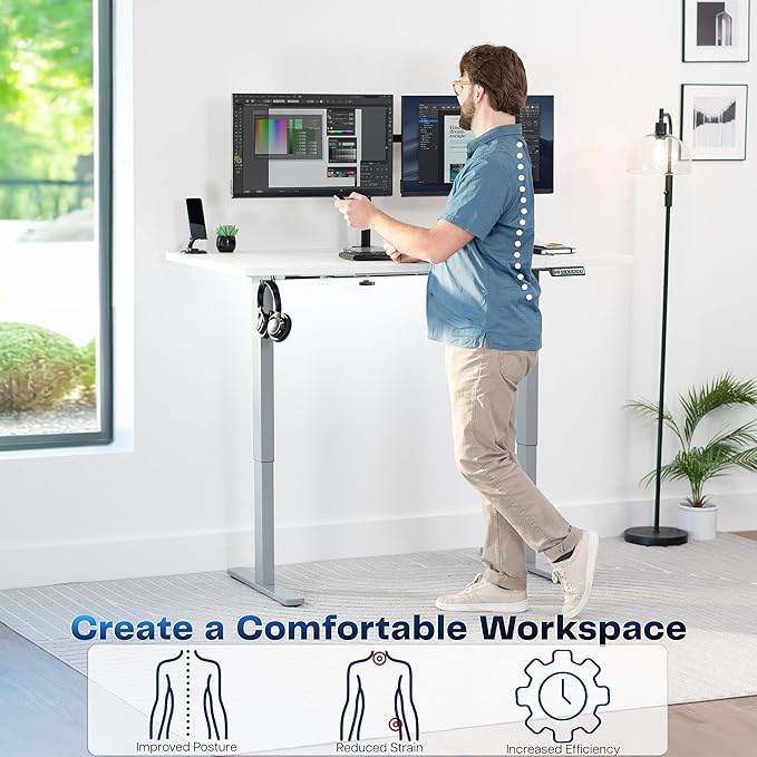 VIVO Electric 60 x 30 in Standing Desk, Memory Height Adjustment, 1B Series - Image 4