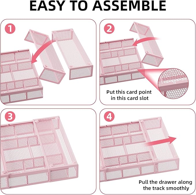 Marbrasse Expandable Desk Drawer Organizer, Mesh Tray - Image 7