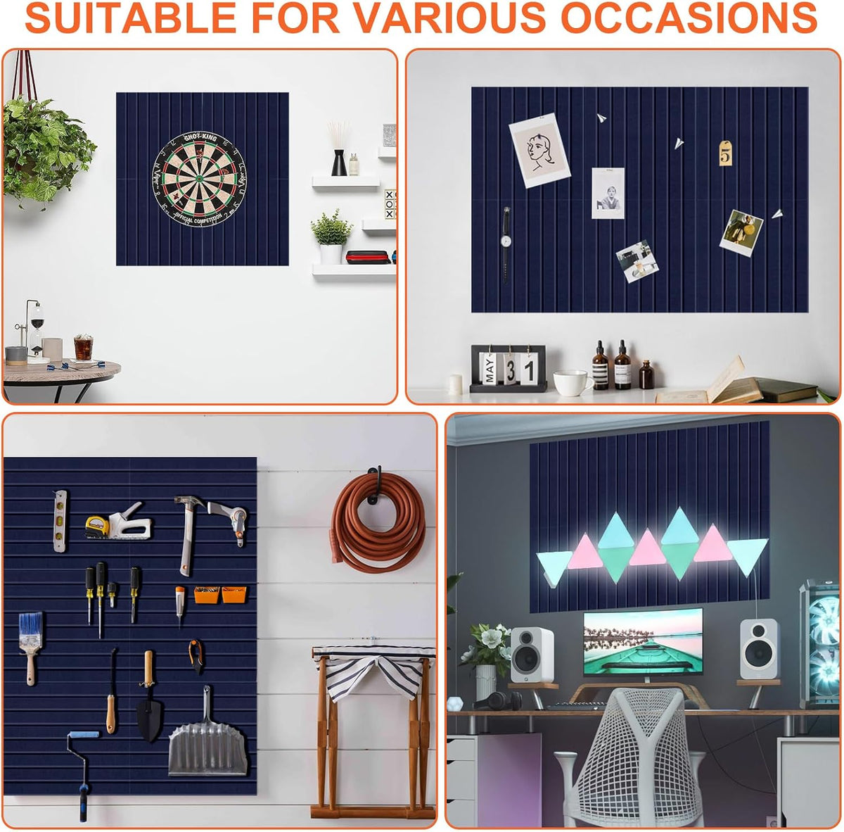 Cork Boards for Walls 48" x 36" Felt Board Alternative, 12 Pack Fel...