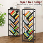 IBUYKE 9 Tier Tree Bookshelf, Floor Standing Wood Bookshelf - Image 8