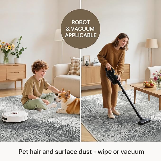 GENIMO Washable Area Rugs for Living Room, 8x10 Modern Non Slip Rugs, Low Pile - Image 6
