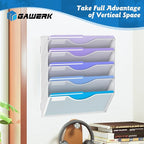 Gawerk 5 Tier Hanging Wall File Organizer, Mesh Mail Paper Orgnization Hanging - Image 4