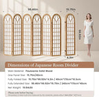 Asnefeli 6 Panel Japanese Room Divider, Shoji Style Partition Divider, Fully - Image 5