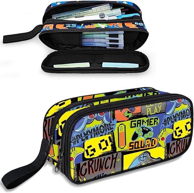 Fitvc Large Pencil Case for Boys, Gamer Boys Pencil Pouch for Kids Teens School by FITVC