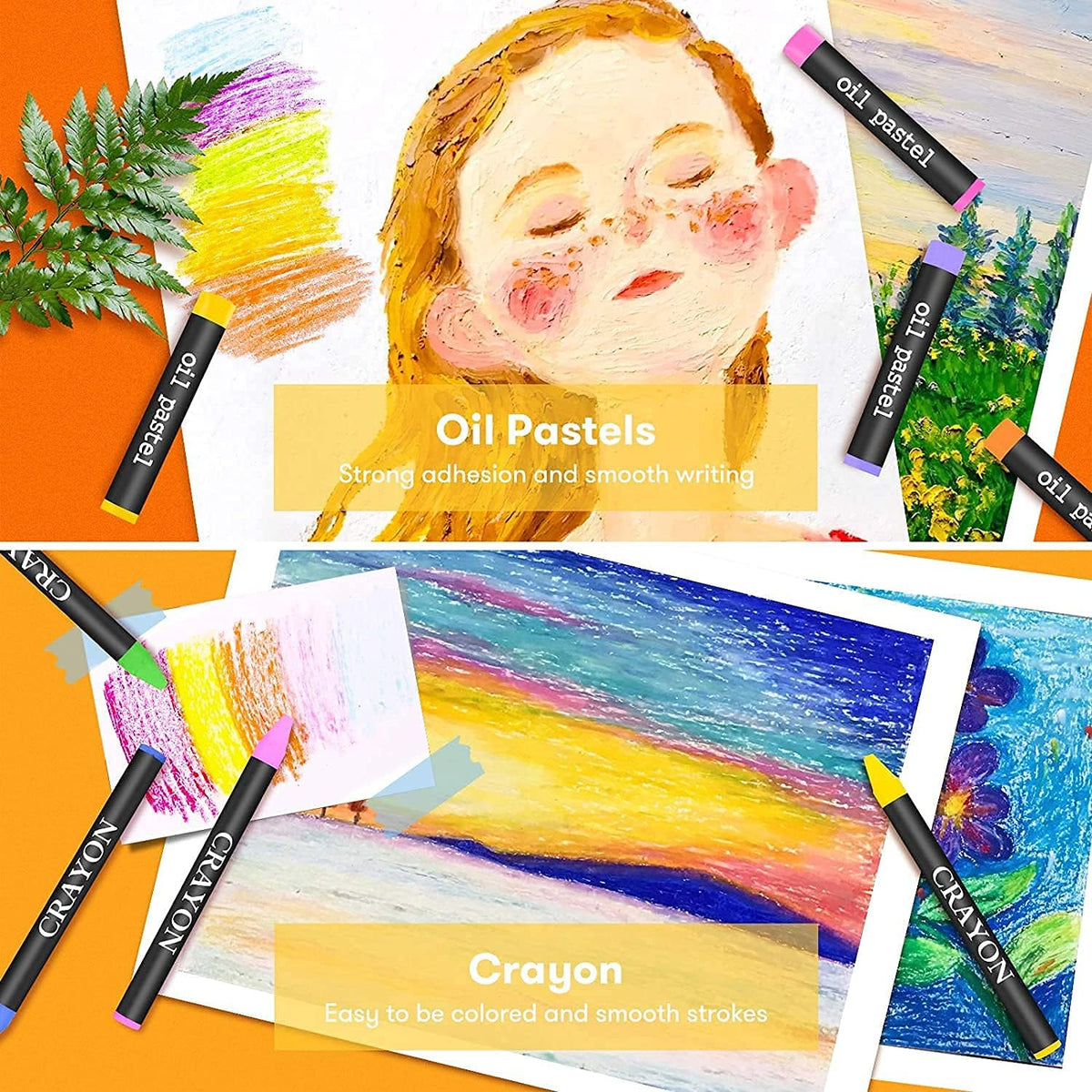 ibayam 150-pack art supplies, deluxe wooden art set on a desk or shelf
