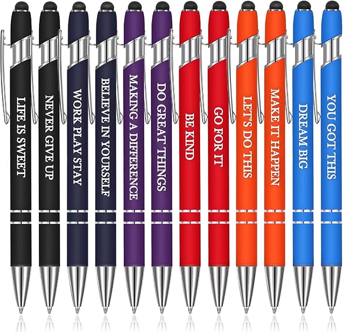Zonon 12 Pcs Inspirational Pens Bulk Funny Ballpoint Pen by Zonon