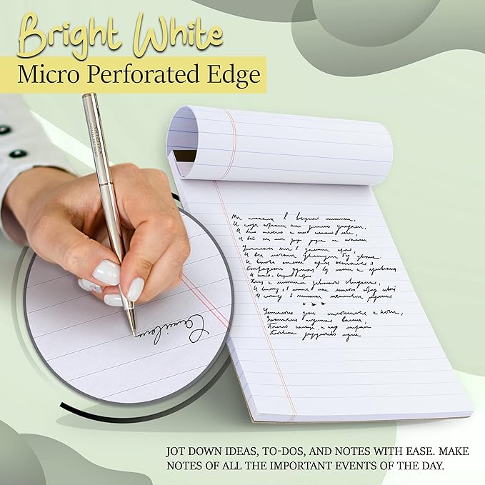 Emraw White Jr. Perforated Edge Legal Ruled Universal 50 Sheets Letter Writing - Image 7