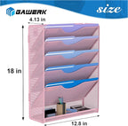 Gawerk 6 Tier Hanging File Organizer, Mesh Wall File Holder Paper Folder Rack - Image 2
