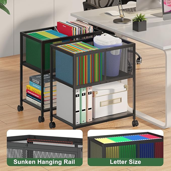 Sbanmao Rolling File Cart, Mobile File Cabinet - Image 3