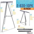U.S. Art Supply 66" High Boardroom Black Aluminum Flip Chart Easel & - Image 2