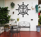 Personalized Ship Wheel Metal Sign, Customized Nautical Wall Decor, Anchor - Image 3