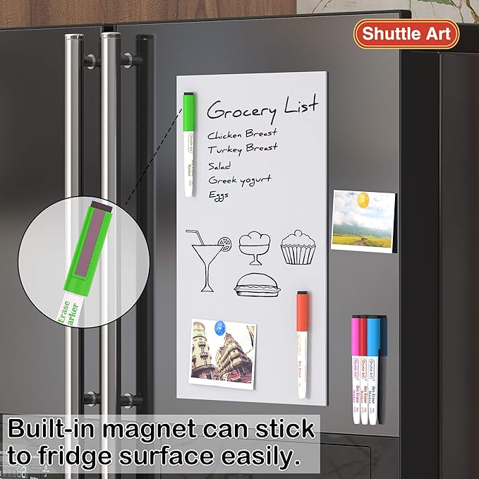 Shuttle Art Dry Erase Markers, 15 Colors Magnetic Whiteboard Markers - Image 8