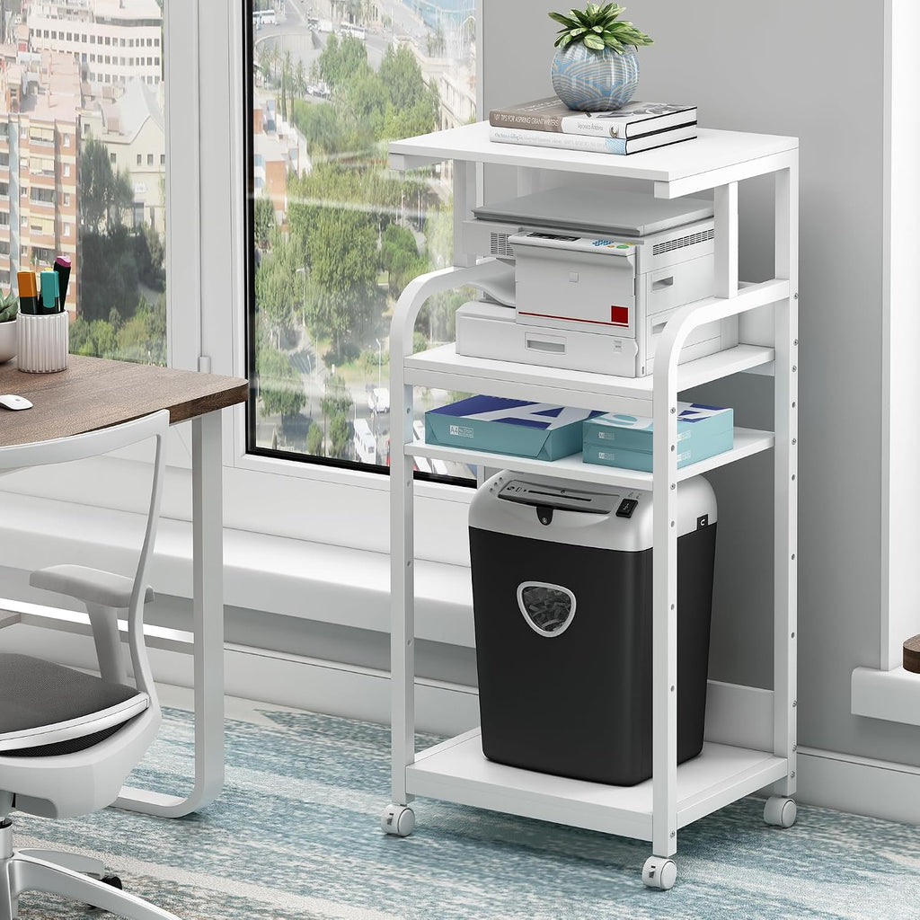 Fannova 4 Tier White Printer Stand Table