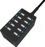 Sabrent 60 Watt 10-Port Family-Sized Desktop USB Rapid Charger. Smart USB Ports