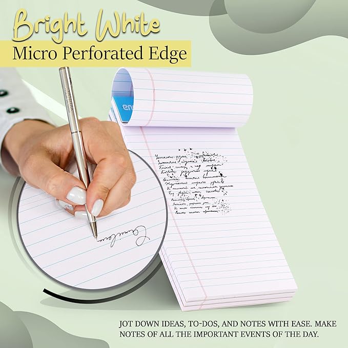 Emraw White Jr. Perforated Edge Legal Ruled Universal 50 Sheets Letter Writing - Image 7