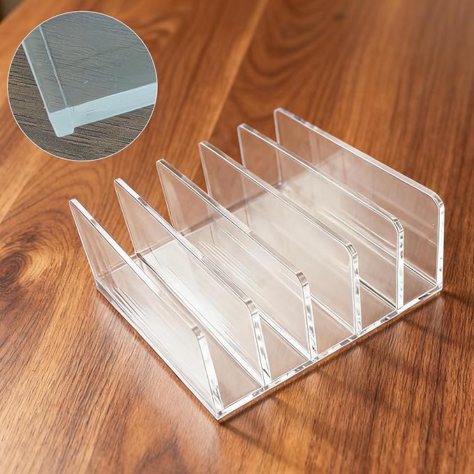 itechpanda Acrylic Mail Holder Clear File Sorter Desk Organizer Clean Desktop - Image 3