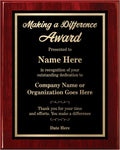 Personalized Award Plaque for Employee Apprecication and Recognition - Making a Difference Award - Choose Your Style and Size (10.5x13 Rose Piano Wood)