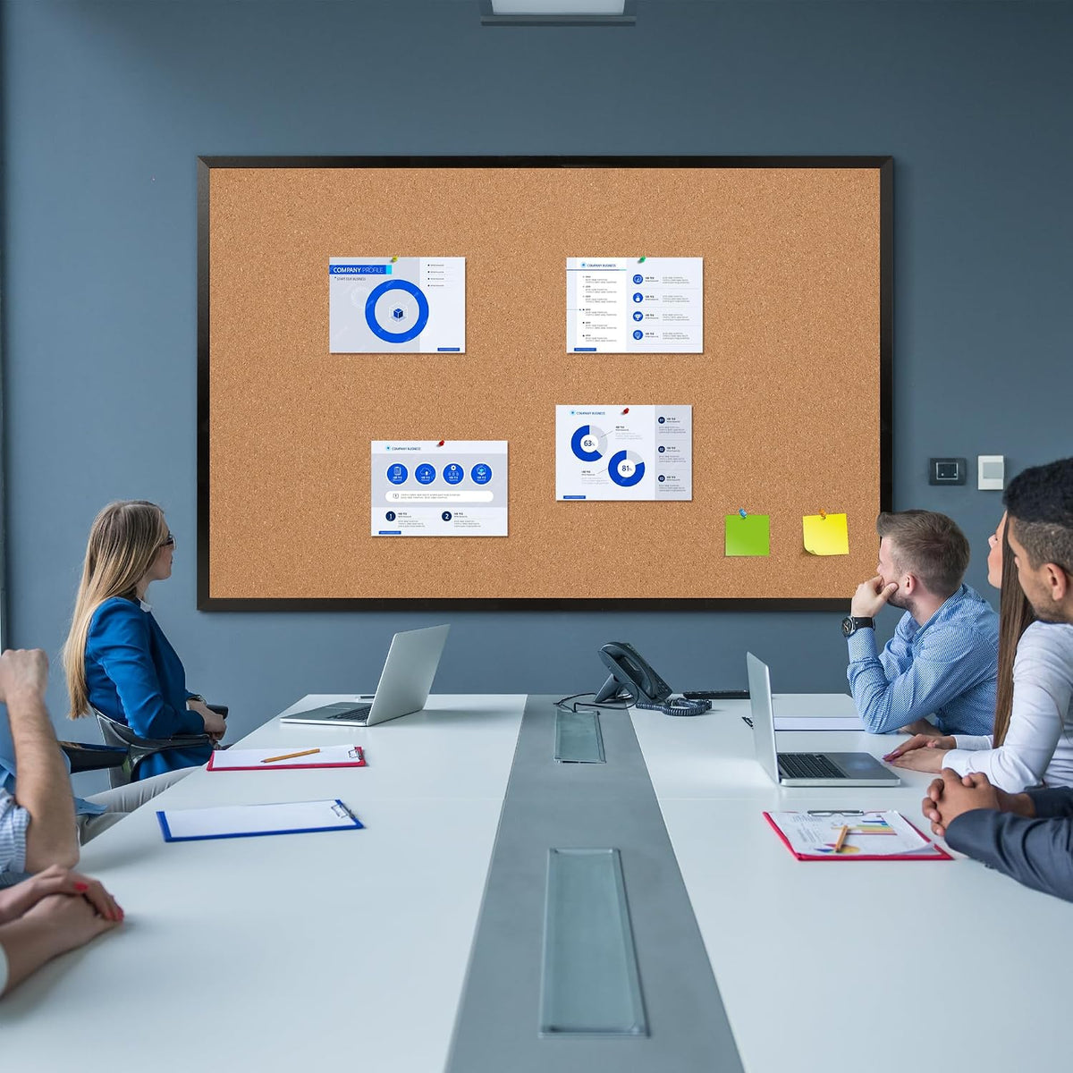 Extra Large Cork Bulletin Board 60" X 36", Black Wood Framed Corkbo...