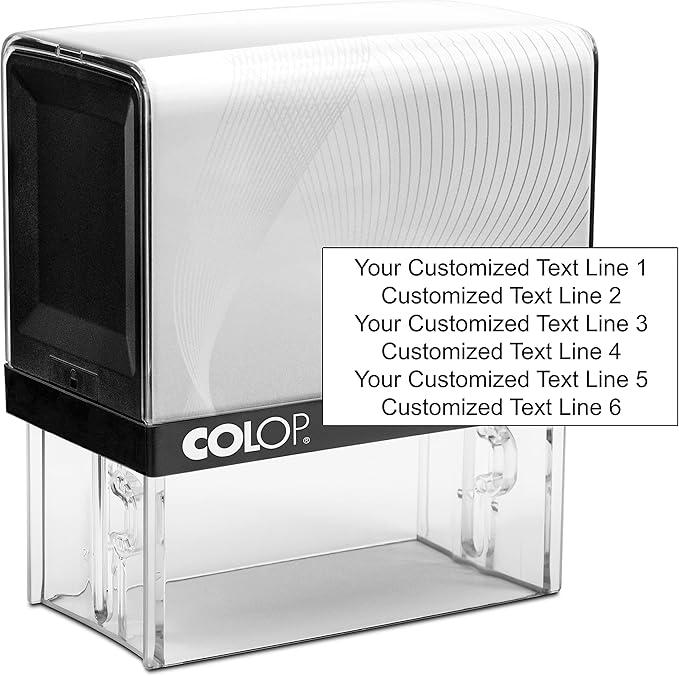 COLOP Extra Large Size Self Inking Custom Text Stamp by Rubber+Stamp+Creation