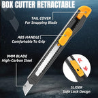 TIFICAL 4 Pack Box Cutter Retractable, Utility Knife 9MM Wide Snap-Off Blades - Image 5