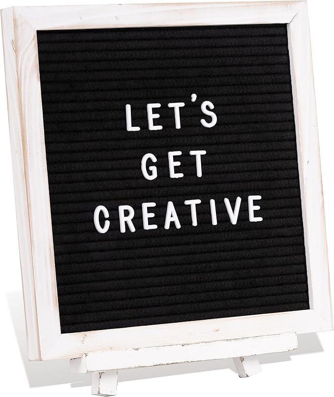 Felt Letter Board with Stand, 10x10 inch Changeable Letterboard and Message by Destop
