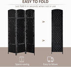 HOMCOM Room Divider, 3 Panel Folding Privacy Screen, 6FT Tall Portable Wicker - Image 3