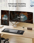 ErGear Dual Monitor Stand up to 32 inches Screen, Load-Bearing Max 22 lbs Each - Image 2