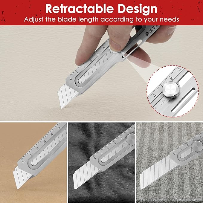 BIBURY 2 Pack Mutipurpose Utility Knife, Heave Duty Full Stainless Steel - Image 6