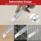 BIBURY 2 Pack Mutipurpose Utility Knife, Heave Duty Full Stainless Steel - Image 6