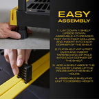 cx 4-tier heavy duty plastic storage shelves for, package contents