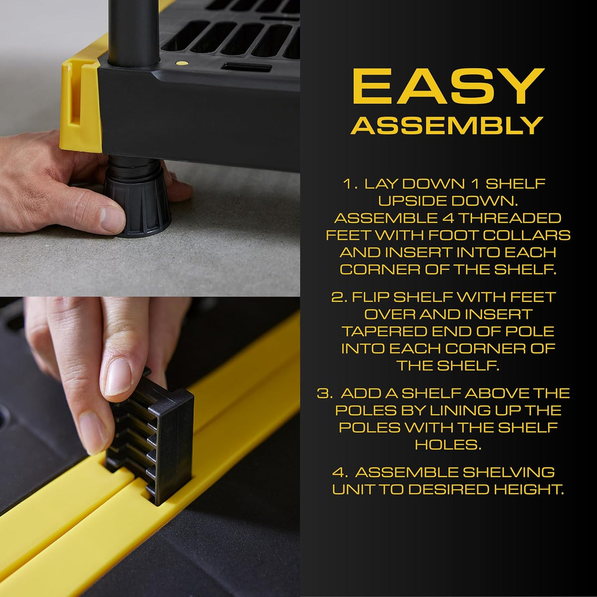 cx 4-tier heavy duty plastic storage shelves for, package contents