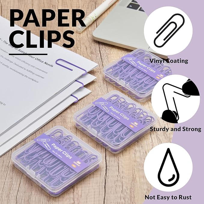 NEEWAY Colorful Large Paper Clips, 2 Inch Jumbo Paper Clips, 3 Pack of 50 - Image 4